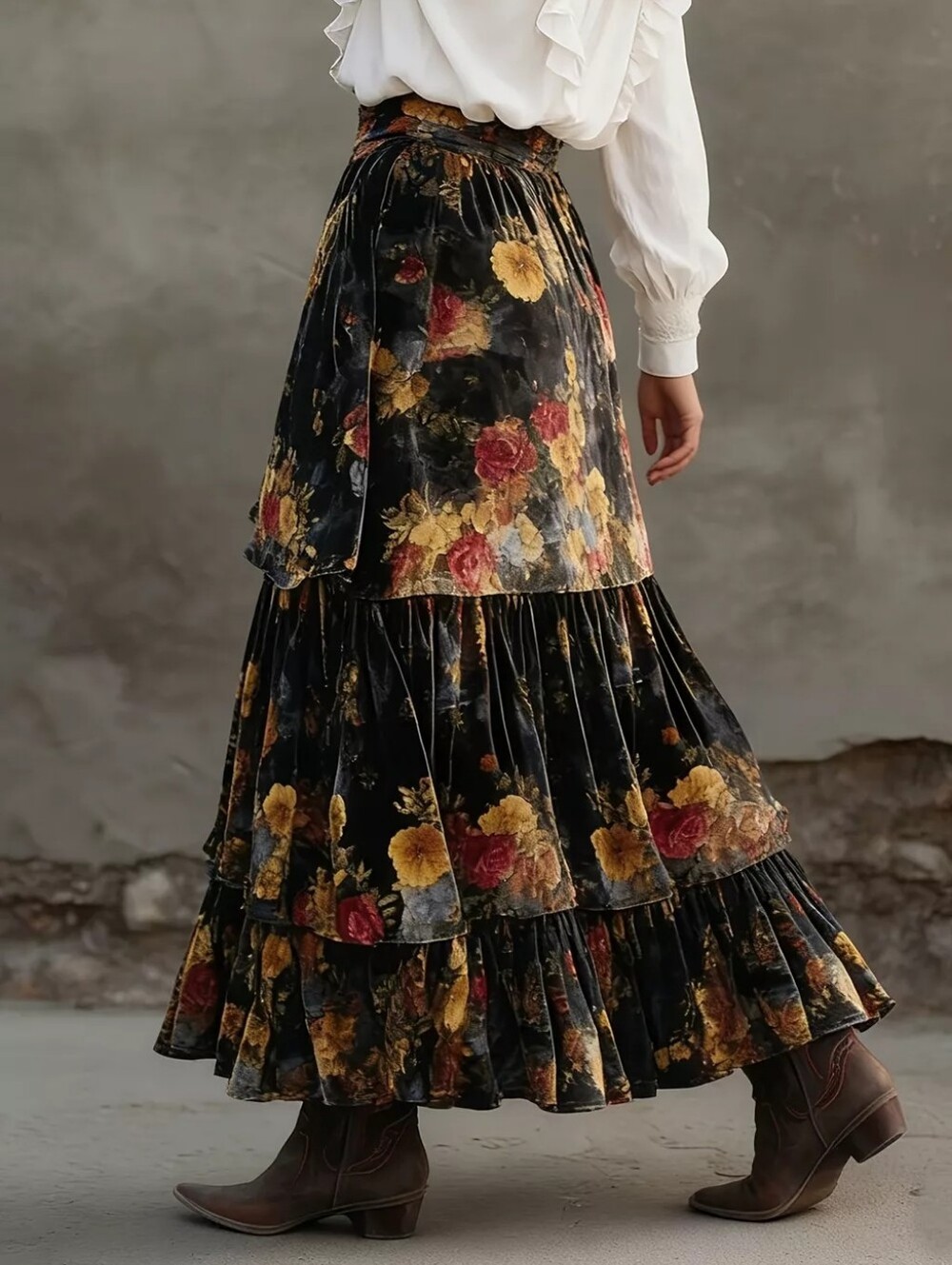 Floral Tiered Maxi Skirt - Picture 3 of 3